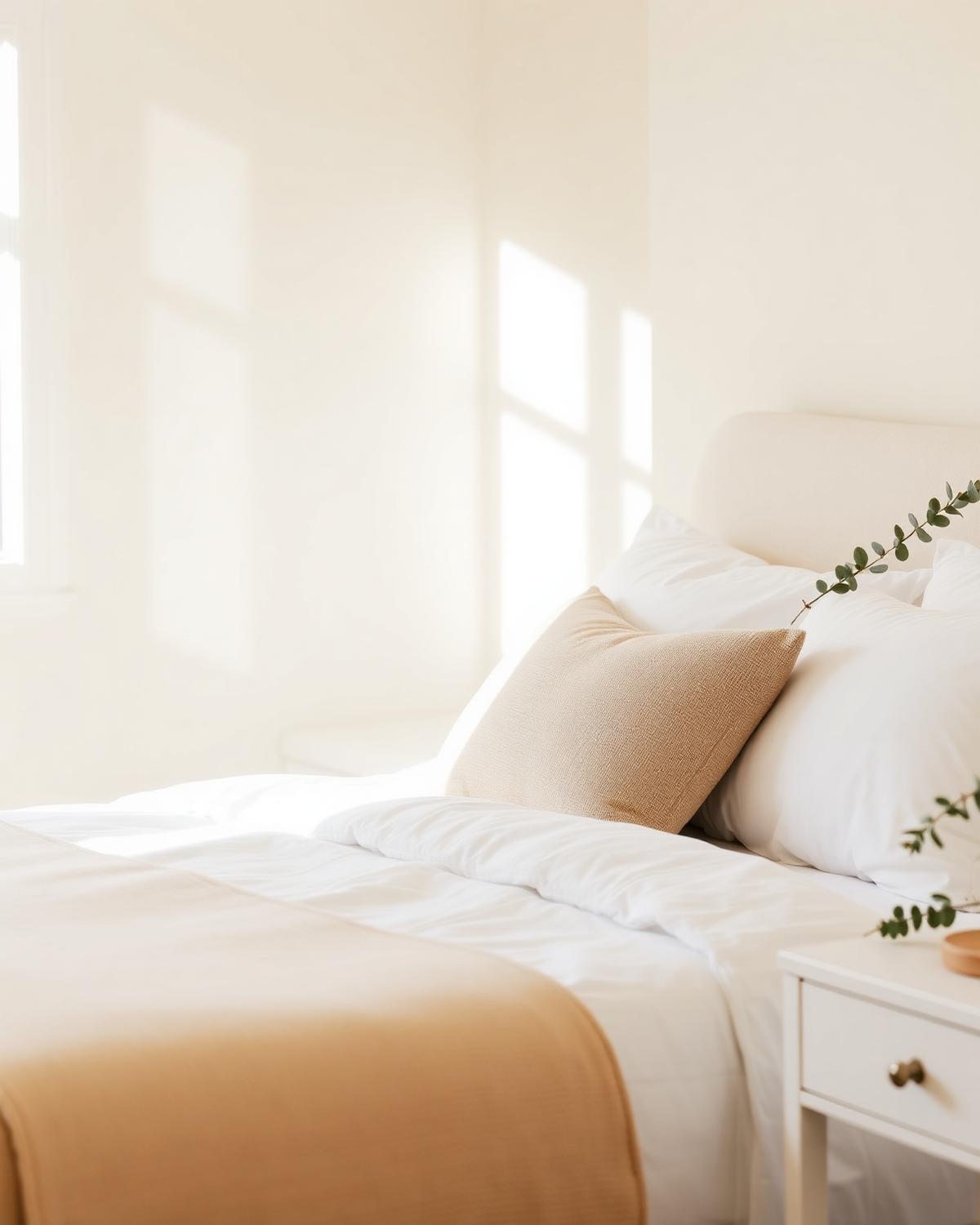 Serene bedroom with crisp linens