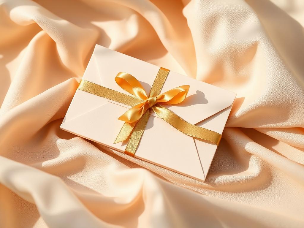 Elegant gift envelope with gold ribbon