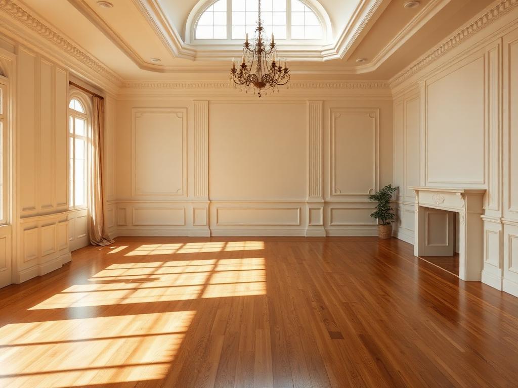Empty elegant home with hardwood floors